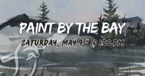 Paint By the Bay waterfront painting event featuring Delaware Bay landscape with trees and shoreline